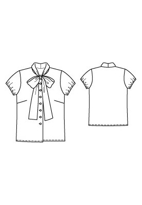 Pattern Blouse-shirt with bow collar (Burda 5/2012, pattern number 134)