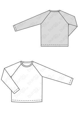 Pattern Straight-cut pullover with raglan sleeves (Burda 1/2018, pattern number 9346 A)