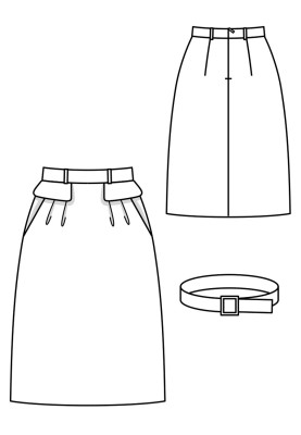 Pattern Midi skirt with rounded side seams (Burda 2/2019, pattern number 107)