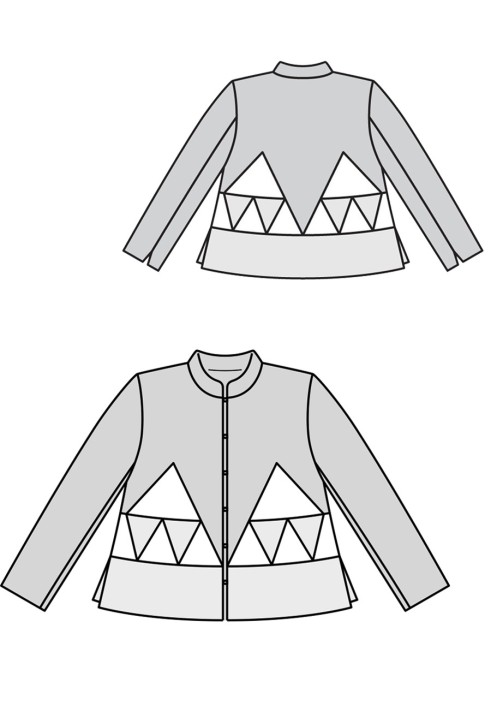 Pattern A-line jacket with contrasting inserts (Burda 1/2018, pattern number 112)