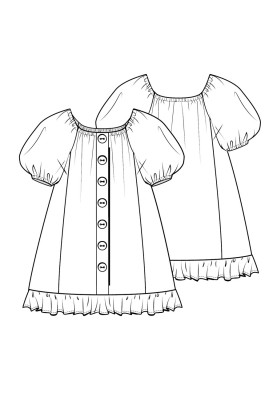 Pattern A-line dress with raglan sleeves (I love to sew 3/2021, pattern number 1 A)