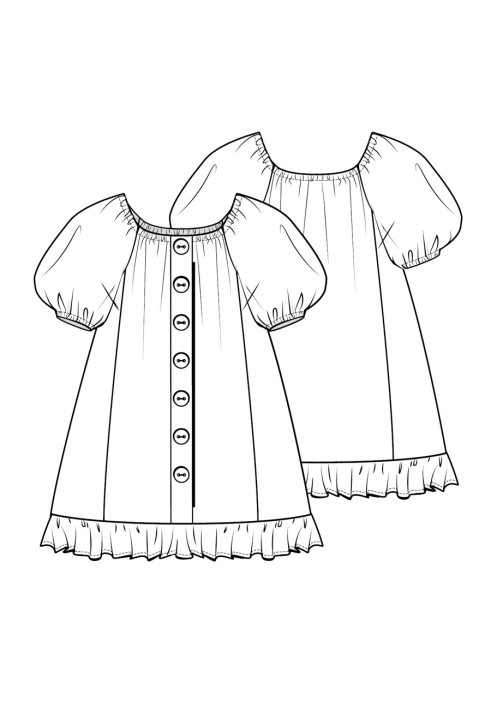 Pattern A-line dress with raglan sleeves (I love to sew 3/2021, pattern number 1 A)