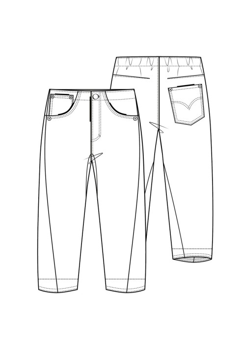 Pattern Jeans with offset seams (I love to sew 4/2021, pattern number 1 A)