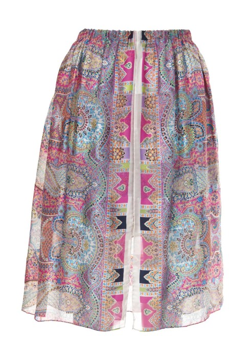 Pattern Skirt with elastic from silk scarves (Burda 7/2012, pattern number 121)