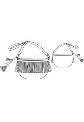 Pattern Suede bag with long handle and fringe (Burda 5/2016, pattern number 139)