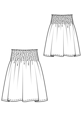 Pattern A skirt of a lush cut on an elastic assembly (Burda. Fashion Plus 1/2019, pattern number 435)