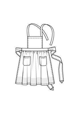 Pattern Apron with bib and two pockets (Burda 12/2010, pattern number 140)