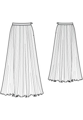 Pattern Crepe georgette pleated skirt (Burda 9/2011, pattern number 133)