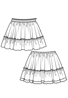 Pattern A lush skirt with a petticoat (Burda 9/2016, pattern number 144)