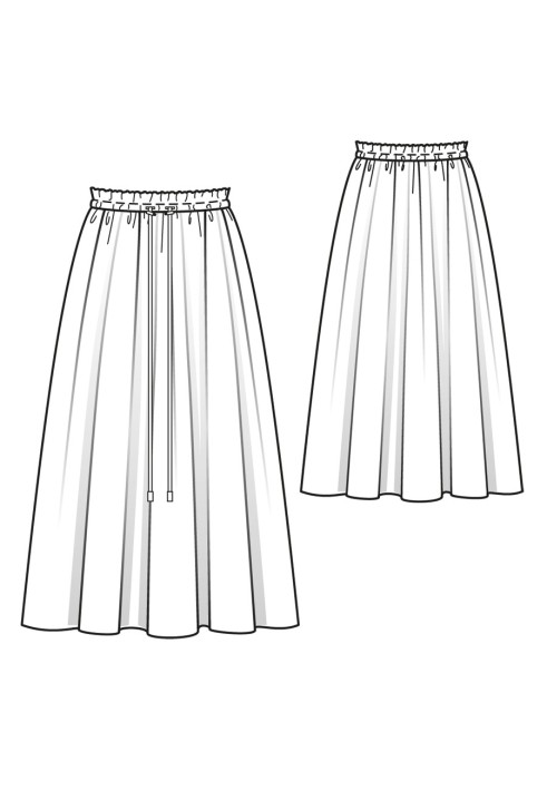 Pattern Pleated skirt with drawstring (Burda 2/2023, pattern number 126)