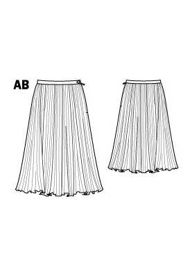 Pattern Crepe georgette pleated skirt (Burda 5/2012, pattern number 130 A)