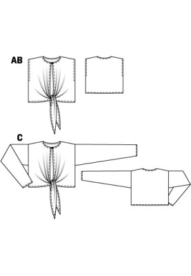 Выкройка Топ простого кроя с завязками (Burda 4/2012, № выкройки 126 B)