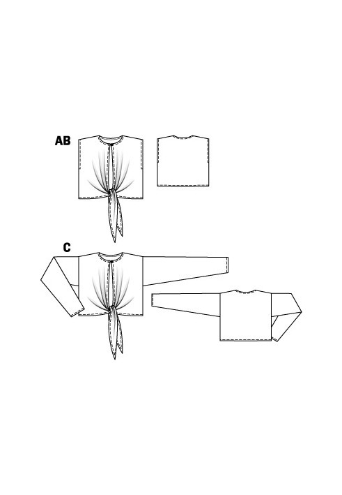 Выкройка Топ простого кроя с завязками (Burda 4/2012, № выкройки 126 B)