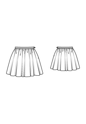 Pattern Mini skirt (Burda 12/2014, pattern number 128)