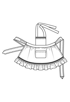 Pattern Denim apron with bib and frill (Burda 12/2010, pattern number 139)