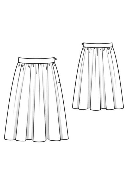 Pattern A skirt with a lush cut of a flared silhouette (Burda 2/2023, pattern number 127)