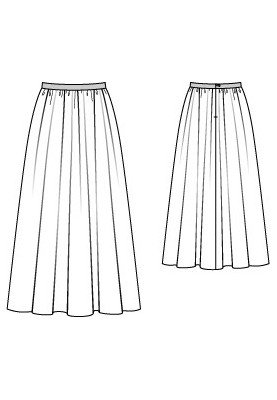 Pattern Long skirt on the belt made of raps tape (Burda 12/2012, pattern number 132)