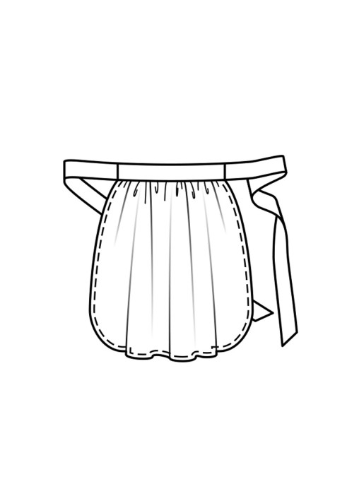 Pattern Apron of lush cut with rounded bottom (Burda 10/2019, pattern number 133)