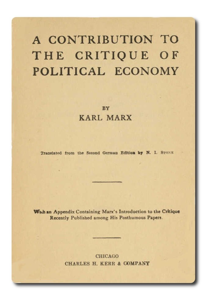 A Contribution to the Critique of Political Economy