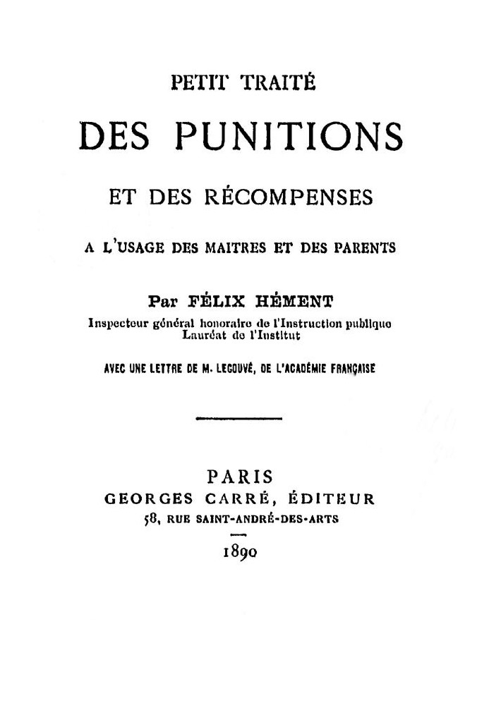 Короткий трактат про покарання та нагороди для використання вчителями та батьками