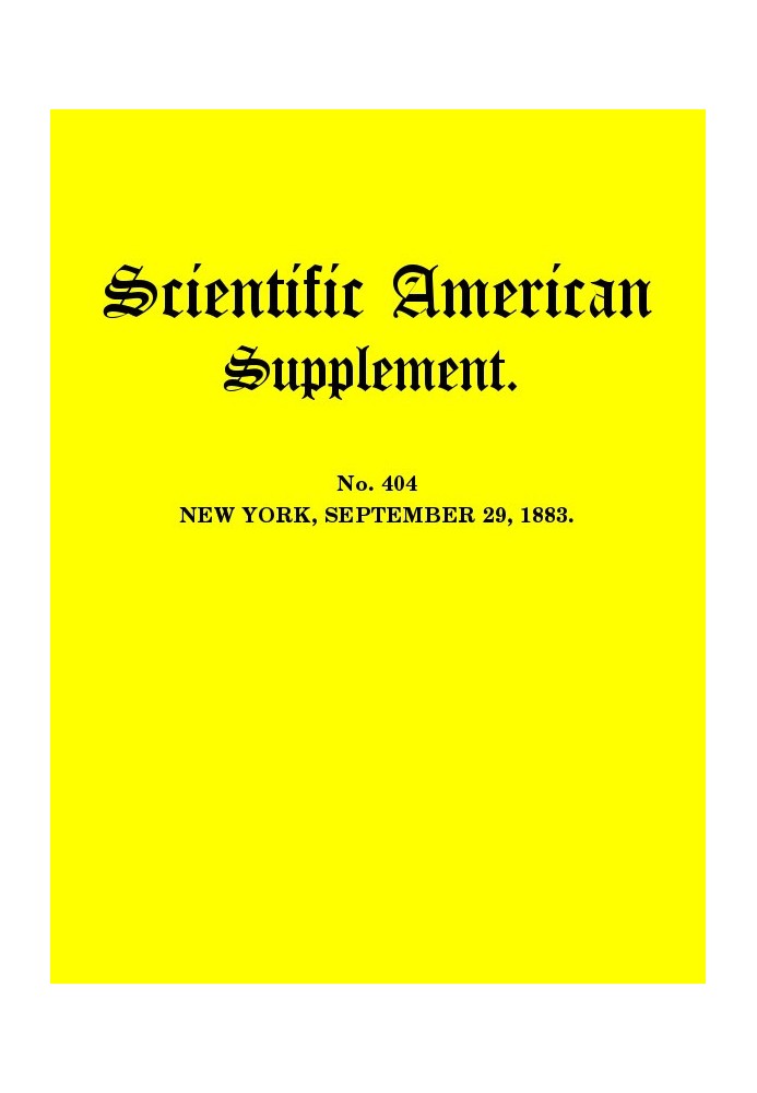 Scientific American, 29 вересня 1883 Додаток. № 404