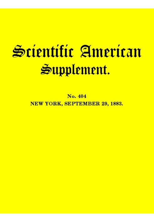 Scientific American, 29 вересня 1883 Додаток. № 404