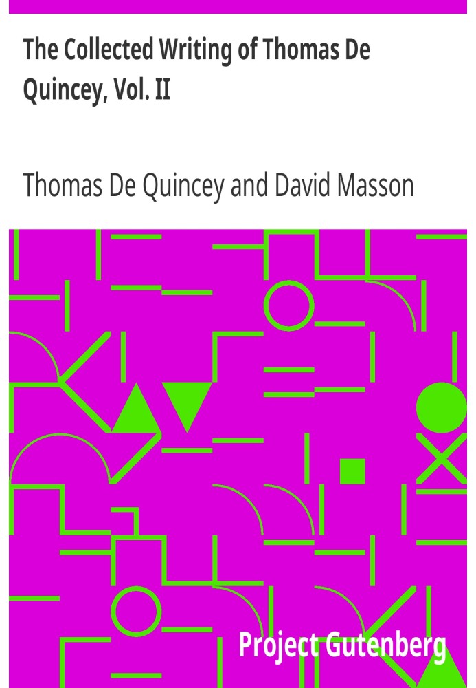Зібрання творів Томаса Де Квінсі, том. II