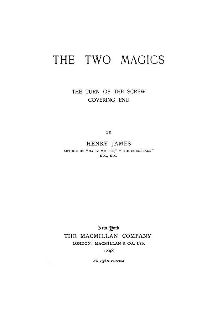 The Two Magics: The Turn of the Screw, Covering End