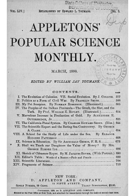 Appletons' Popular Science Monthly, March 1899 Volume LIV, No. 5, March 1899