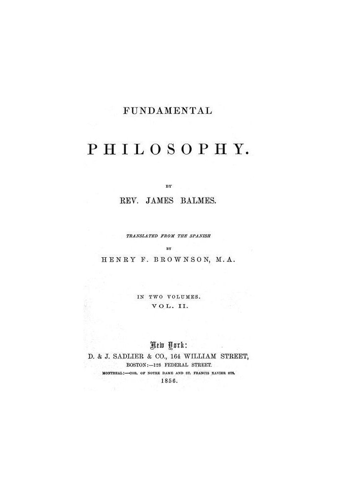 Fundamental Philosophy, Vol. 2 (of 2)