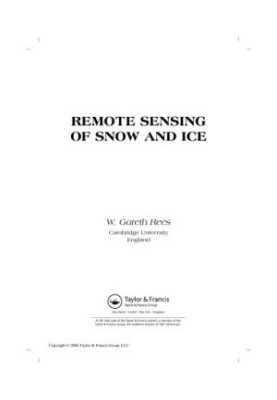 Remote Sensing of Snow and Ice