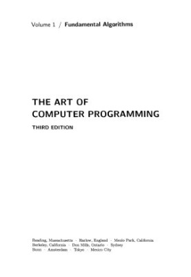The Art of Computer Programming, Vol. 1: Fundamental Algorithms, 3rd Edition
