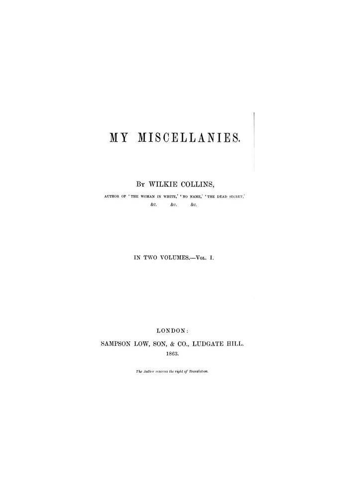 My Miscellanies, Vol. 1 (з 2)