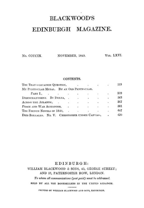 Blackwood's Edinburgh Magazine, Vol. 66, № 409, листопад 1849