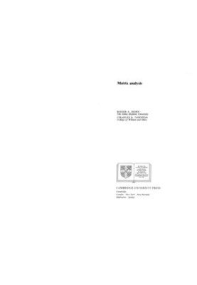 Matrix Analysis
