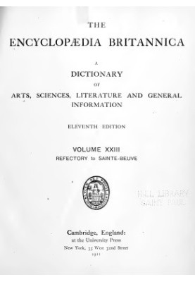 Encyclopedia Britannica - A dictionary of arts, sciences, literature and general information 11 ed. in 29 v. Volume 23 Refect