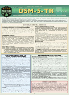 QuickStudy Medical • DSM-5-TR • Overview Essentials of the Diagnostic and Statistical Manual of Mental Health Disorders