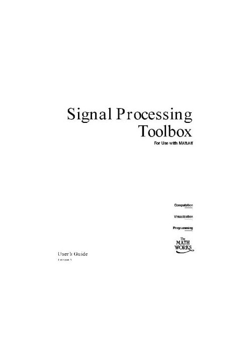 Signal Processing Toolbox for Use with MATLAB - User's Guide
