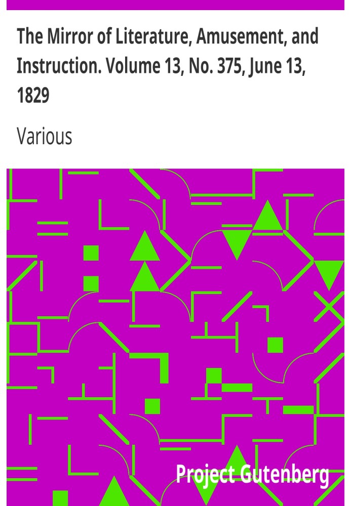 Дзеркало літератури, розваг і навчання. Том 13, № 375, 13 червня 1829 р