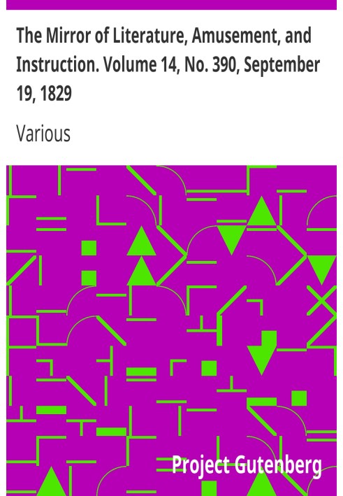 Зеркало литературы, развлечений и обучения. Том 14, № 390, 19 сентября 1829 г.