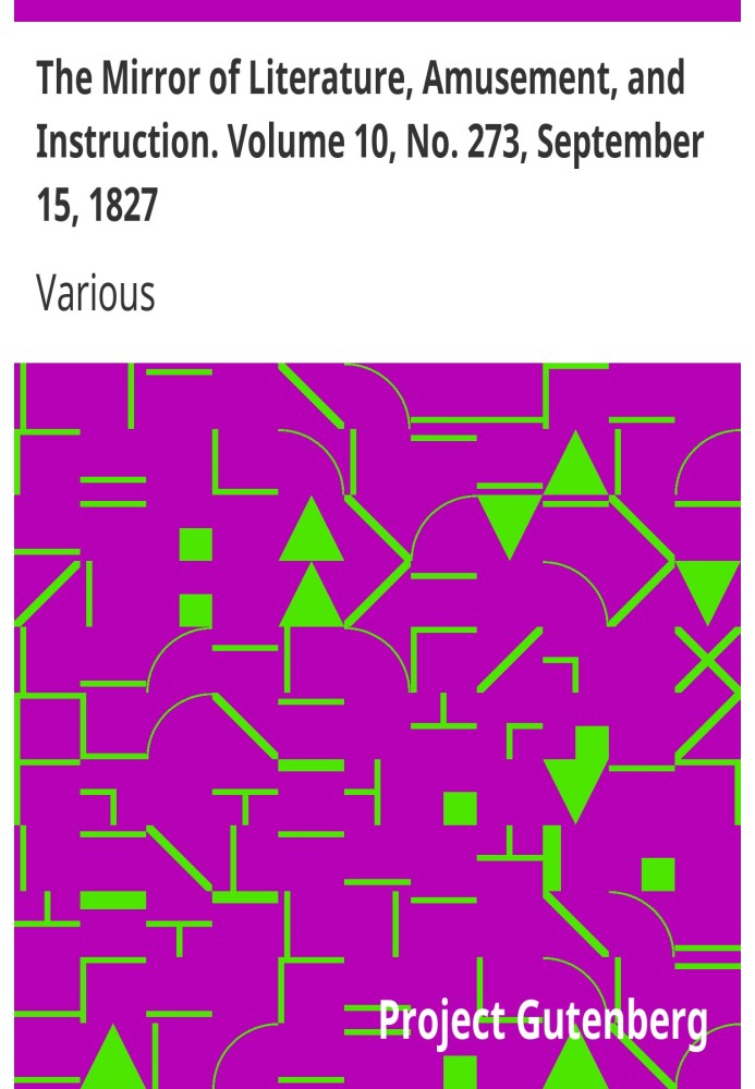 Дзеркало літератури, розваг і навчання. Том 10, № 273, 15 вересня 1827 р