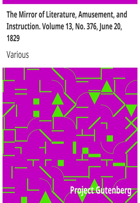 Зеркало литературы, развлечений и обучения. Том 13, № 376, 20 июня 1829 г.