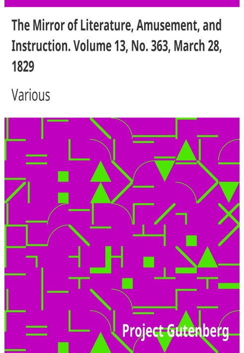 Зеркало литературы, развлечений и обучения. Том 13, № 363, 28 марта 1829 г.