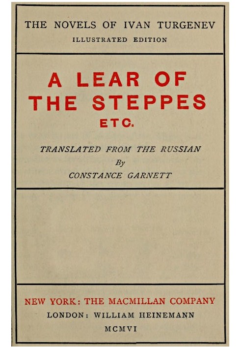 A Lear of the Steppes, etc.