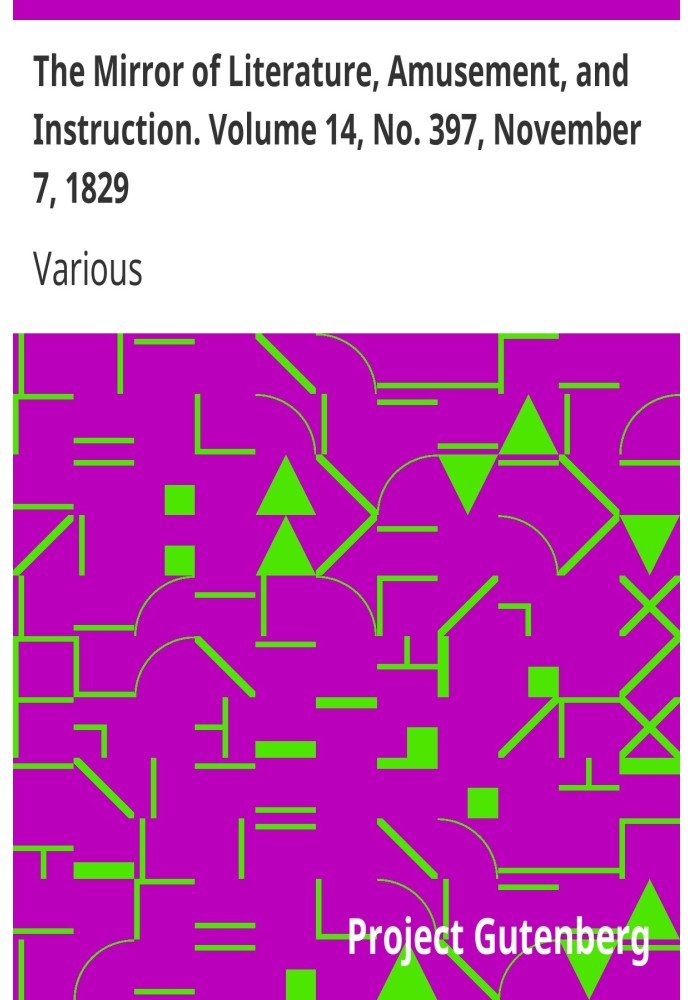 Дзеркало літератури, розваг і навчання. Том 14, № 397, 7 листопада 1829 р