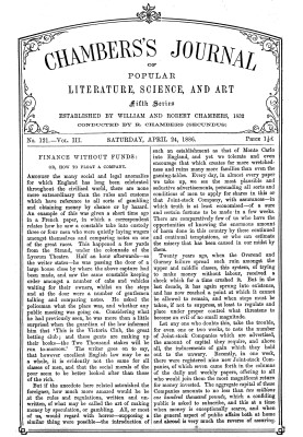 Chambers's Journal of Popular Literature, Science, and Art, fifth series, no. 121, vol. III, April 24, 1886