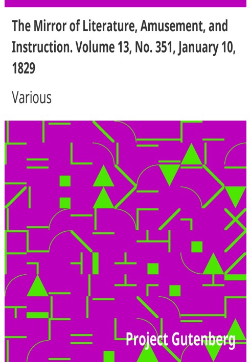 Зеркало литературы, развлечений и обучения. Том 13, № 351, 10 января 1829 г.