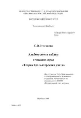Album of charts and tables for reading the course "Accounting Theory": Educational materials