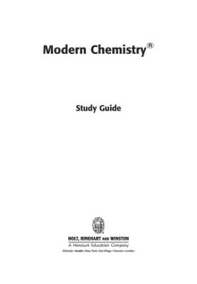 Holt Modern Chemistry: Study Guide Student Edition