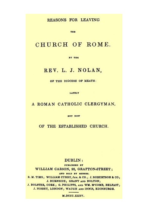 Reasons for Leaving the Church of Rome